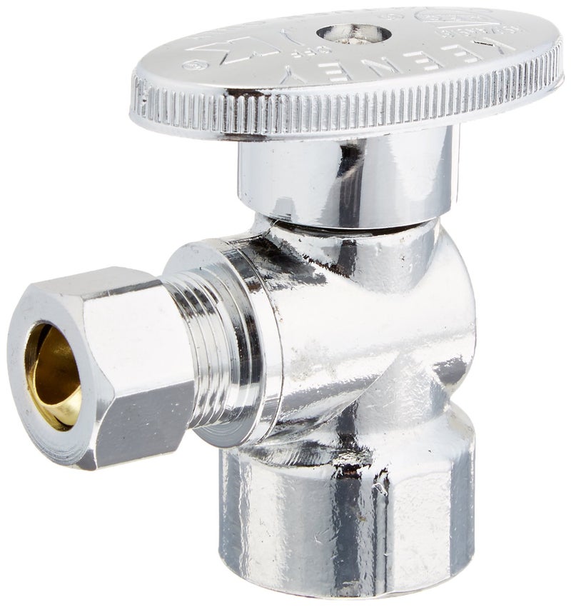 Keeney Plumb Pak, Chrome Keeney 2048PCLF 1/2-Inch FIP by 3/8-Inch O.D. Quarter Turn Angle Valve - Image 1